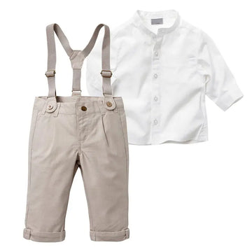 Baby Boy Shirt & Suspender Pants