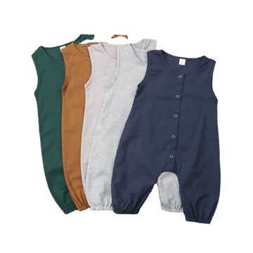 Cotton Linen Baby Romper