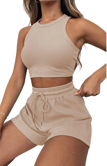 Yoga Crop Top & Shorts Set