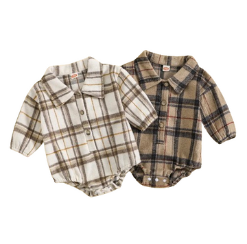 Plaid Baby Boy Romper